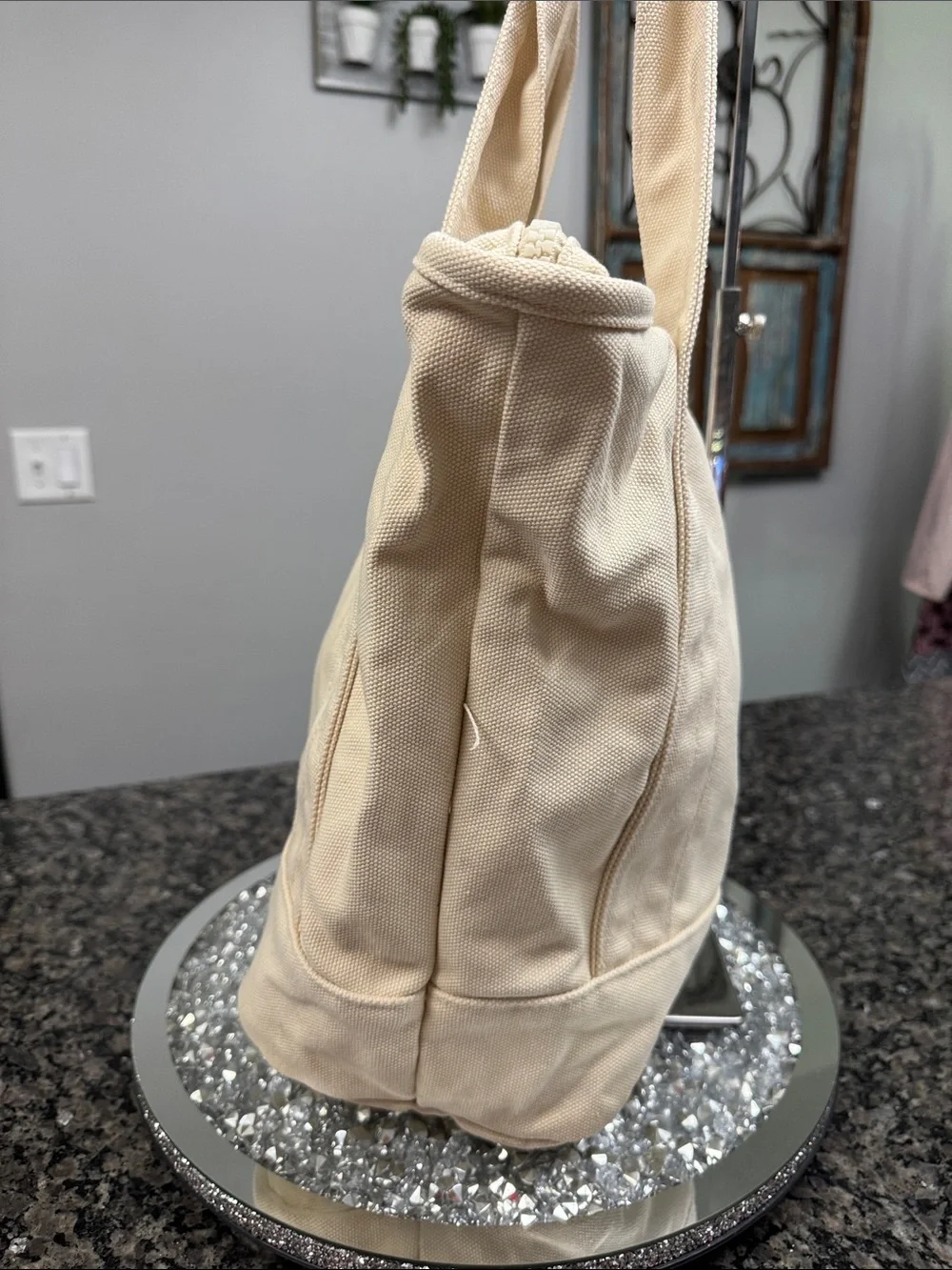 Jordan Cream Canvas Tote Bag with Jordan Logo